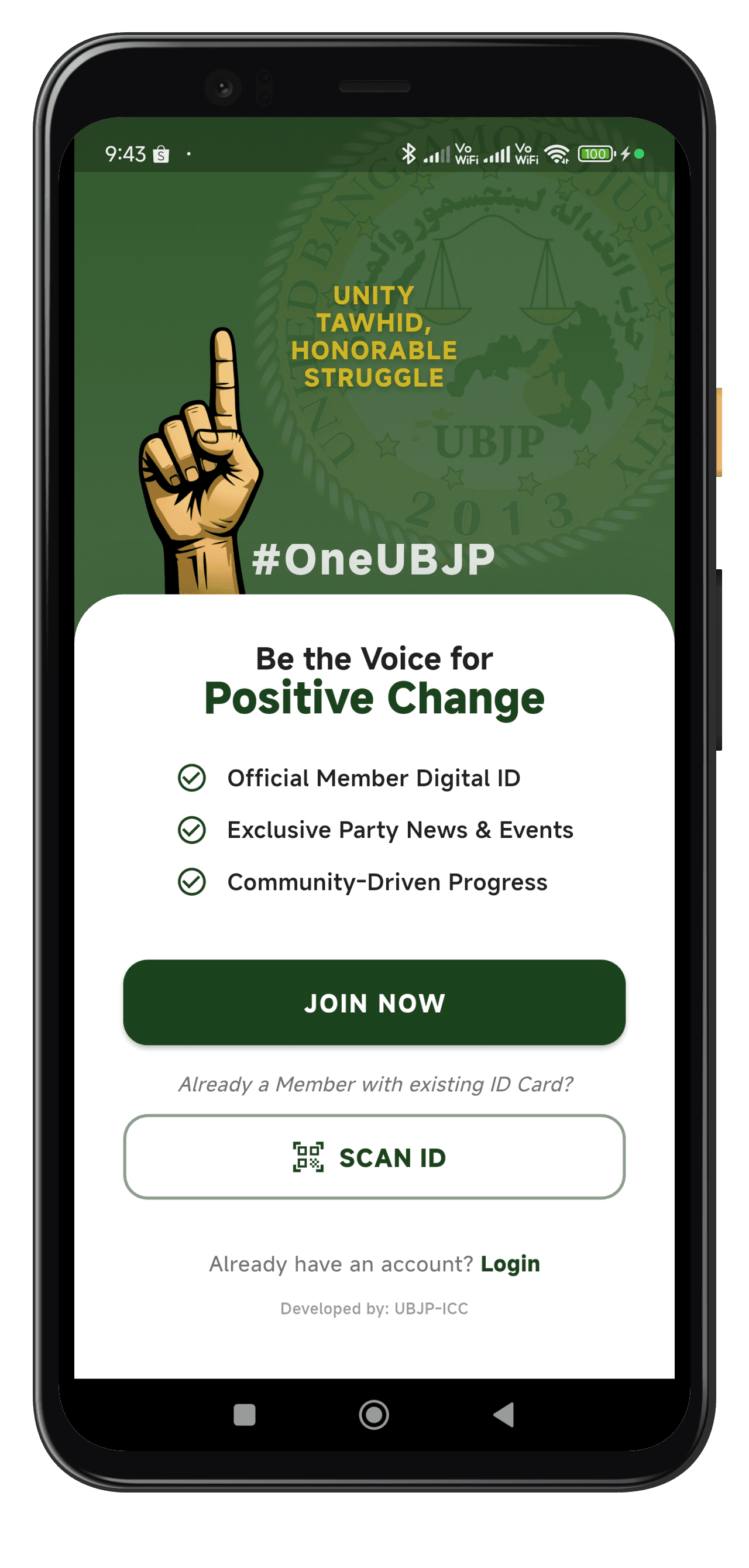 UBJP SuperApp Screen 1